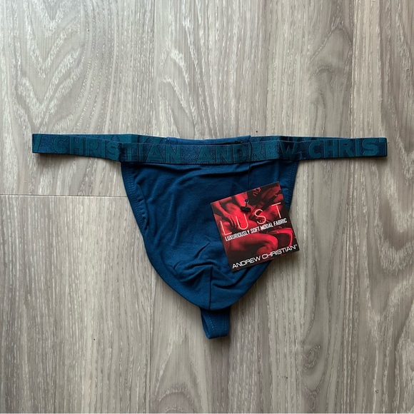 Andrew Christian | Lust Modal Thong with Almost Naked in Dark Teal (M) - Picture 1 of 14